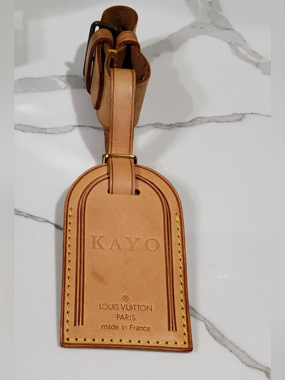Louis Vuitton Tan Leather Luggage Tag with